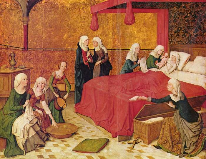 «Рождение Девы Марии». Мастер жития Марии, Старая пинакотека, ок.1460
