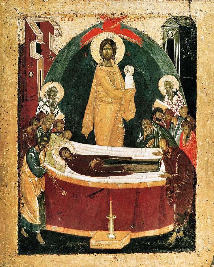 Успение Пресвятой Богородицы. Икона Феофана Грека. 1392, Государственная Третьяковская галерея