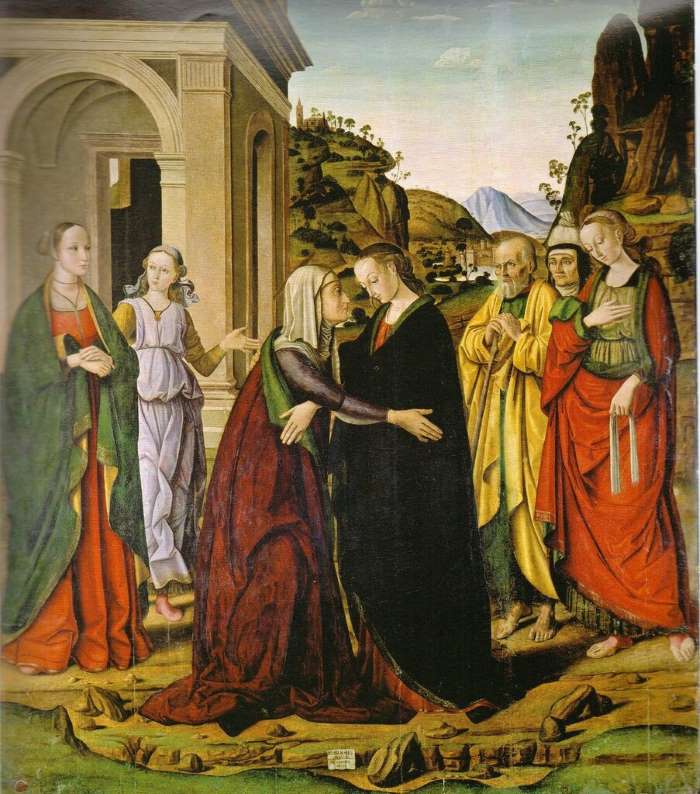 Встреча Марии и Елизаветы, ок. 1488-1490. Джованни Санти