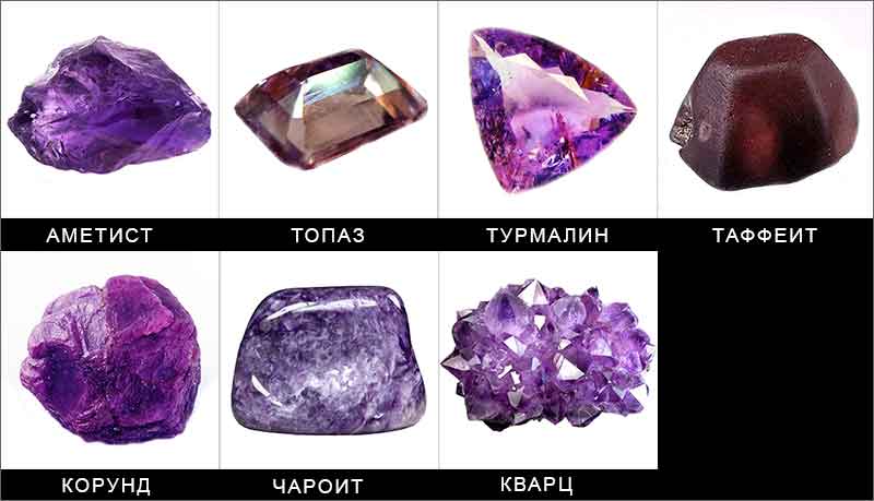 ювелирные камни фиолетового цвета