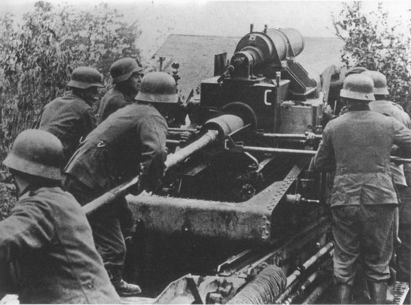 Немецкая тяжелая артиллерия под Ленинградом, ноябрь 1941 г.