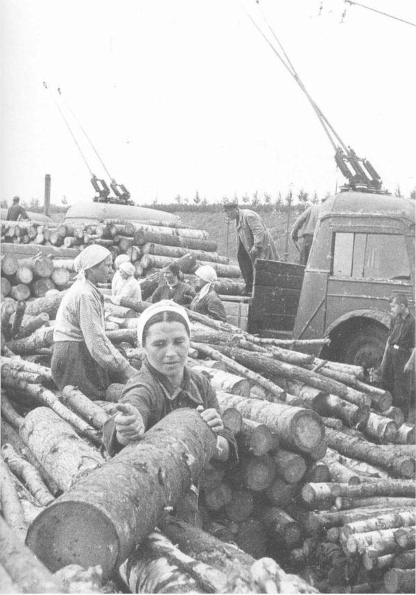Погрузка дров в Московской области в 1943 г.